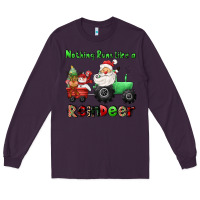 Plum nothing runs like a reindeer Long Sleeve Tee - CowGirlArtShop