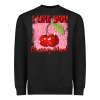 Black i like you cherry much Heavyweight Sweatshirt - FaDigitalArtStudio