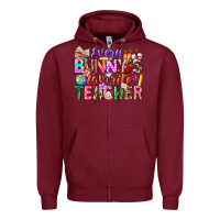 Burgundy Every Bunny Favorite Teacher Easter Zipper Hoodie - CowhideDigitalArt