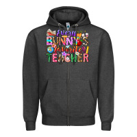 Charcoal Heather Every Bunny Favorite Teacher Easter Zipper Hoodie - CowhideDigitalArt