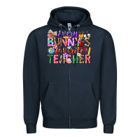 Navy Every Bunny Favorite Teacher Easter Zipper Hoodie - CowhideDigitalArt