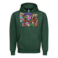Sports Green Every Bunny Favorite Teacher Easter Zipper Hoodie - CowhideDigitalArt