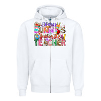 White Every Bunny Favorite Teacher Easter Zipper Hoodie - CowhideDigitalArt