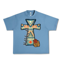 Pebble Blue halleluljah aztec cross Urban Heavy Tee - JahusDesignShop