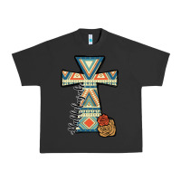 Pigment Black halleluljah aztec cross Urban Heavy Tee - JahusDesignShop