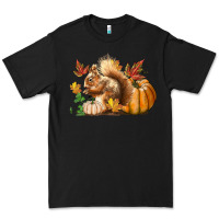 Black Fall Squirrel Premium Tee - LillyAllenDesigns