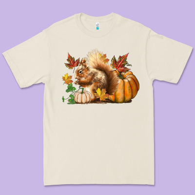 Fall Squirrel Premium Tee Designed By Lillyallendesigns