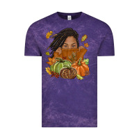 Cloud Purple Fall with black girl Vintage Tee - NancyCooperArtShop