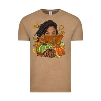 Vintage Coffee Fall with black girl Vintage Tee - NancyCooperArtShop