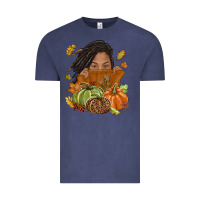 Vintage Denim Fall with black girl Vintage Tee - NancyCooperArtShop