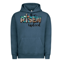 Pigment Midnight Navy he is risen indeed Urban Hoodie - BarkalooDesign