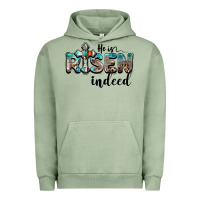 Pigment Oil Green he is risen indeed Urban Hoodie - BarkalooDesign