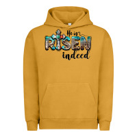 Pigment Peanut Butter he is risen indeed Urban Hoodie - BarkalooDesign
