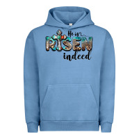 Pigment Pebble Blue he is risen indeed Urban Hoodie - BarkalooDesign