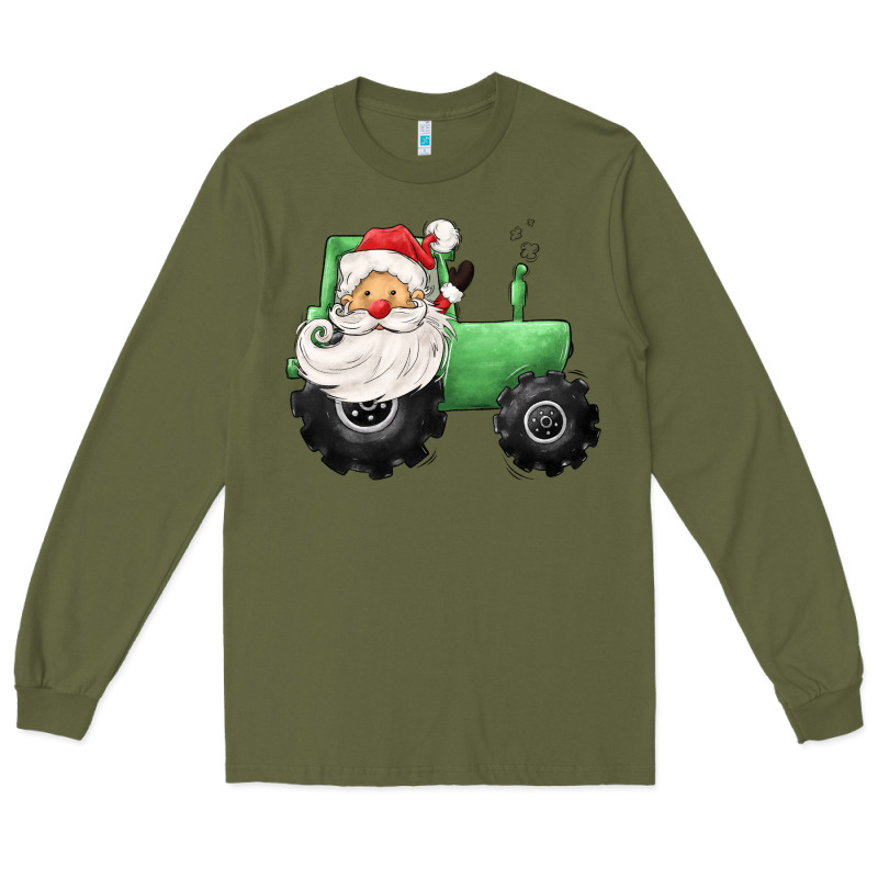 Santa Tractor Long Sleeve Tee by CowGirlArtShop | Teevron