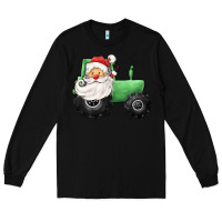 Black santa tractor Long Sleeve Tee - CowGirlArtShop