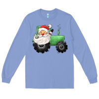 Colony Blue santa tractor Long Sleeve Tee - CowGirlArtShop