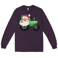 Plum santa tractor Long Sleeve Tee - CowGirlArtShop