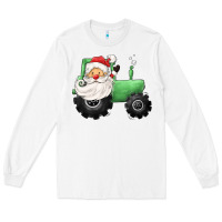White santa tractor Long Sleeve Tee - CowGirlArtShop