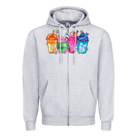 Heather Grey Easter Coffee Zipper Hoodie - CowhideDigitalArt
