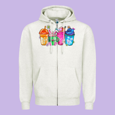 Easter Coffee Zipper Hoodie Designed By Cowhidedigitalart