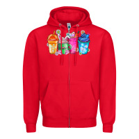 Red Easter Coffee Zipper Hoodie - CowhideDigitalArt