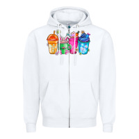 White Easter Coffee Zipper Hoodie - CowhideDigitalArt