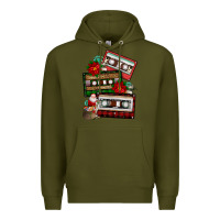 Army Green christmas cassette gemstone Premium Hoodie - FaDigitalArtStudio