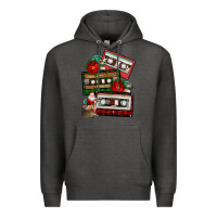 Charcoal Heather christmas cassette gemstone Premium Hoodie - FaDigitalArtStudio