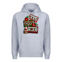 Heather Grey christmas cassette gemstone Premium Hoodie - FaDigitalArtStudio