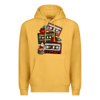 Mustard christmas cassette gemstone Premium Hoodie - FaDigitalArtStudio