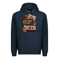Navy christmas cassette gemstone Premium Hoodie - FaDigitalArtStudio