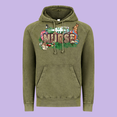 Easter Egg Nurse Bunny Easter Day Vintage Hoodie Designed By Howdyjamesfarm