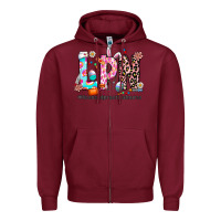 Burgundy Easter Lpn Zipper Hoodie - CowhideDigitalArt