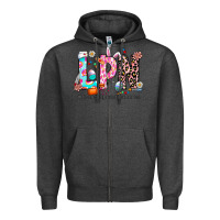 Charcoal Heather Easter Lpn Zipper Hoodie - CowhideDigitalArt