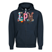 Navy Easter Lpn Zipper Hoodie - CowhideDigitalArt