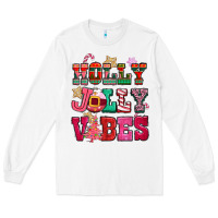 White holly jolly vibes pink christmas Long Sleeve Tee - CowGirlArtShop