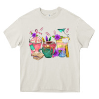 Cream School Girl Coffee Cup Bbs Heavy Core Tee - BundleAndBundleShop