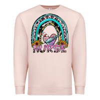 Pale Pink nurse rainbow Premium Sweatshirt - SublimationCraftShop