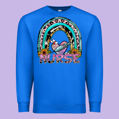 Nurse Rainbow Premium Sweatshirt Designed By Sublimationcraftshop
