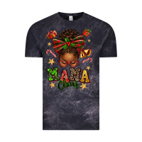 Cloud Black mama claus afro messy bun Vintage Tee - texasbilliewilder