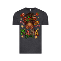 Vintage Black mama claus afro messy bun Vintage Tee - texasbilliewilder