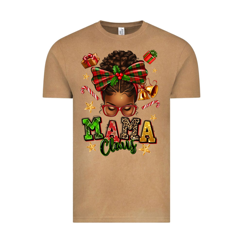 Mama Claus Afro Messy Bun Vintage Tee by texasbilliewilder | Teevron