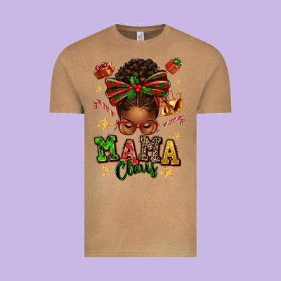 Mama Claus Afro Messy Bun Vintage Tee Designed By Texasbilliewilder