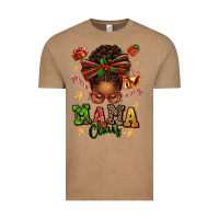 Vintage Coffee mama claus afro messy bun Vintage Tee - texasbilliewilder
