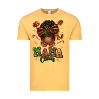 Vintage Mustard mama claus afro messy bun Vintage Tee - texasbilliewilder