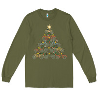 Army Green bicycle christmas tree funny biker bicyclist xmas for family long slee Long Sleeve Tee - lanVoArt