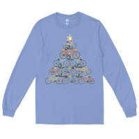 Colony Blue bicycle christmas tree funny biker bicyclist xmas for family long slee Long Sleeve Tee - lanVoArt