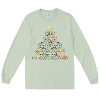 Matcha bicycle christmas tree funny biker bicyclist xmas for family long slee Long Sleeve Tee - lanVoArt