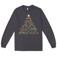 Smoke bicycle christmas tree funny biker bicyclist xmas for family long slee Long Sleeve Tee - lanVoArt